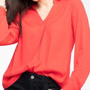 Rickis Collared V-neck Popover Blouse